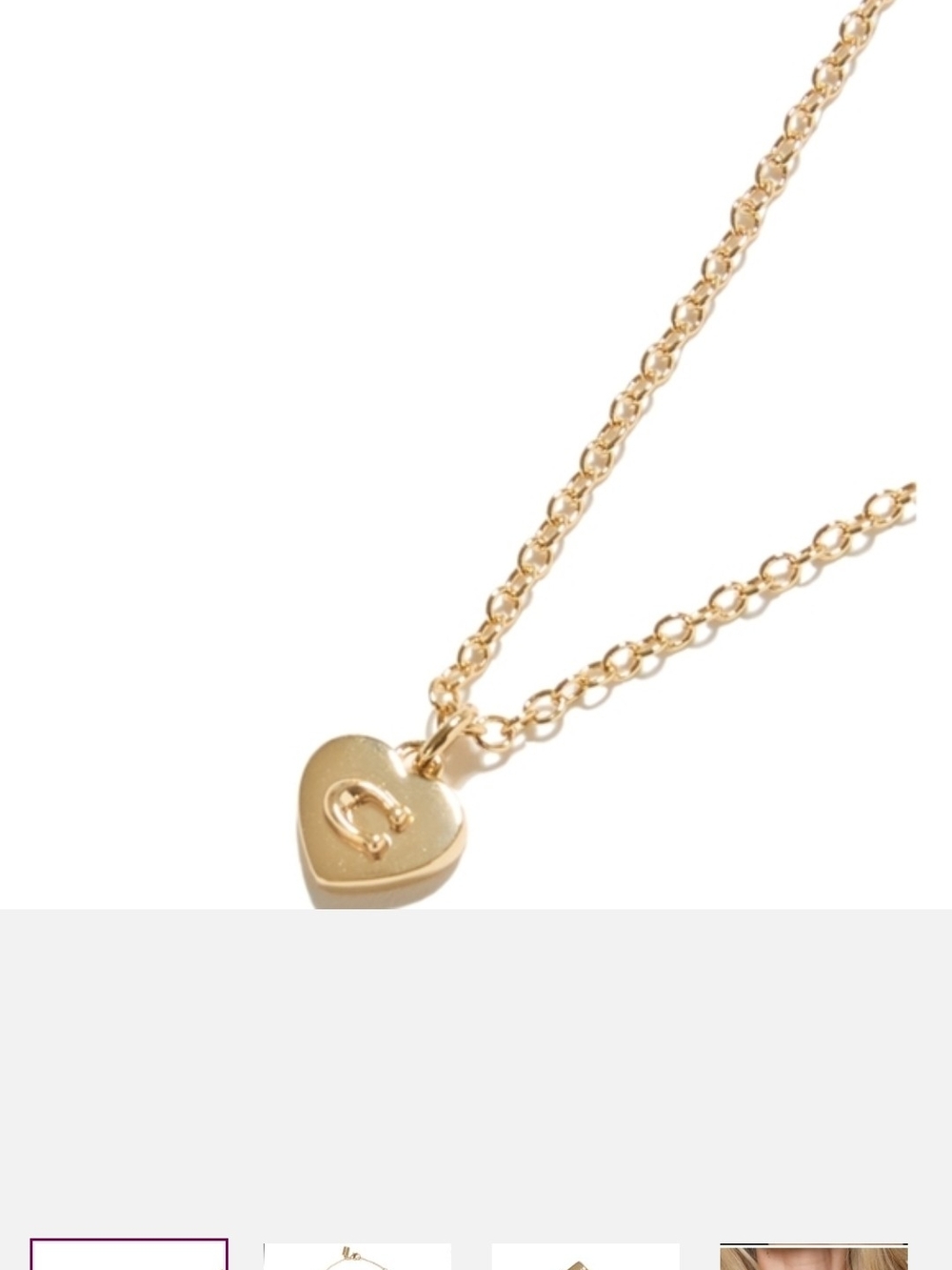 Coach Signature Gold Heart Charm Necklace